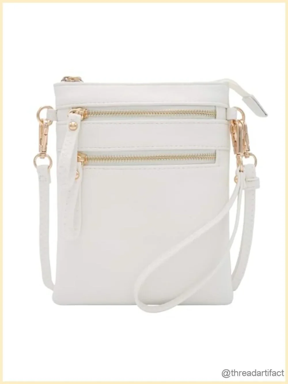Crossbody Bag with Multi Zip Pockets and Detachable Wristlet